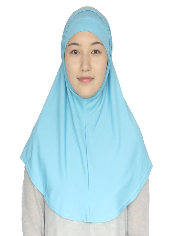 Modest Beauty حجاب أميرة من مودست بيوتي للنساء المسلمات، قطعتان مع غطاء داخلي أنبوبي ناعم فوري، لون أزرق سماوي، مقاس واحد - Image 1