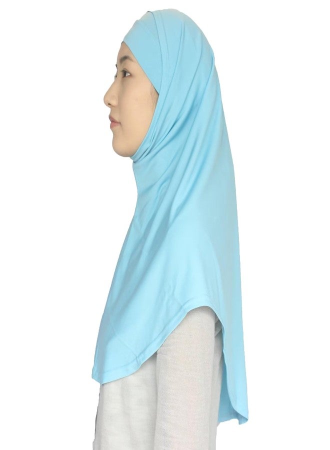 Modest Beauty حجاب أميرة من مودست بيوتي للنساء المسلمات، قطعتان مع غطاء داخلي أنبوبي ناعم فوري، لون أزرق سماوي، مقاس واحد - Image 2