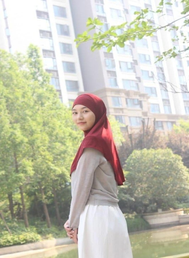 Modest Beauty حجاب أميرة من مودست بيوتي للنساء المسلمات، قطعتان مع غطاء داخلي أنبوبي ناعم فوري، لون أزرق سماوي، مقاس واحد - Image 4