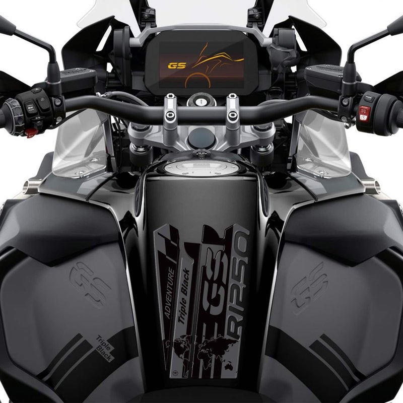 labelbike ليبل بايك - ملصق واقي من الراتنج ثلاثي الأبعاد لتزيين وحماية خزان الدراجة النارية متوافق مع BMW R 1250 GS ADV تريبل بلاك - Image 1