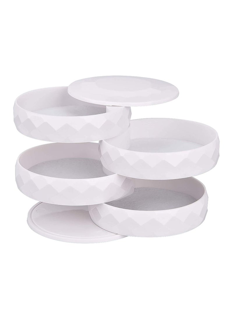 Generic - 4 Tier 360° Rotatable Jewelry Organizer Box White - Image 1