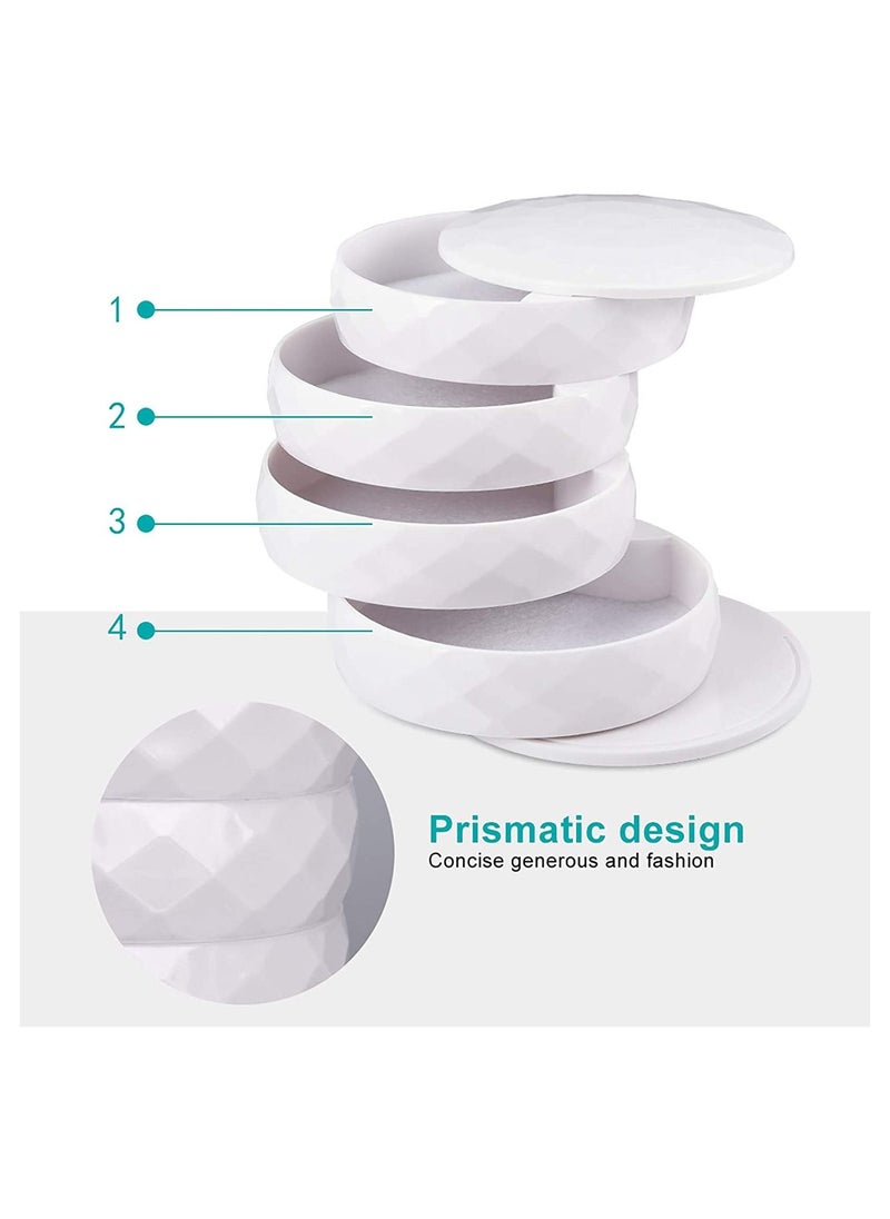 Generic - 4 Tier 360° Rotatable Jewelry Organizer Box White - Image 1