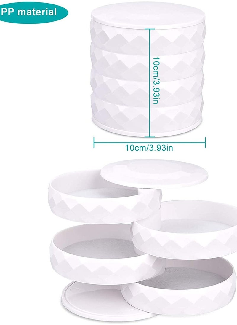 Generic - 4 Tier 360° Rotatable Jewelry Organizer Box White - Image 1