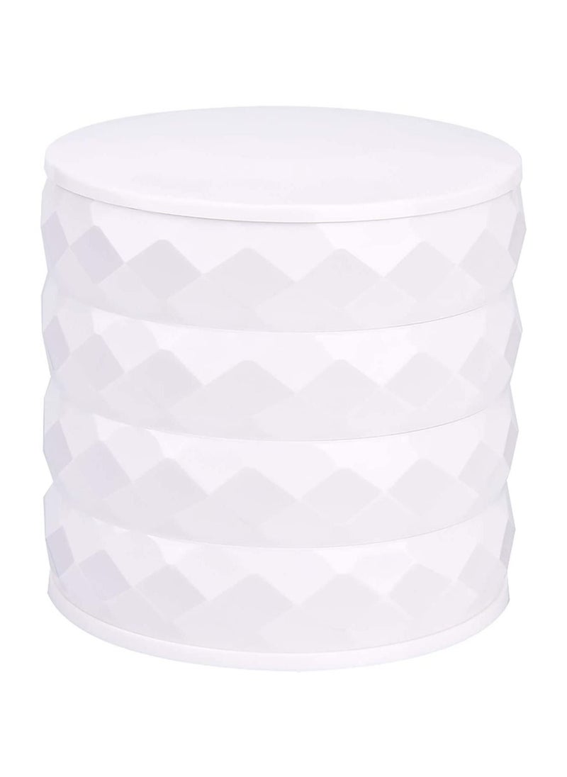 Generic - 4 Tier 360° Rotatable Jewelry Organizer Box White - Image 1
