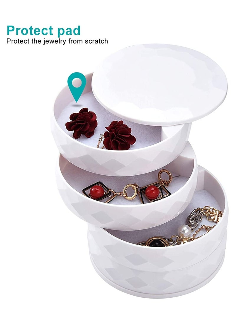 Generic - 4 Tier 360° Rotatable Jewelry Organizer Box White - Image 1