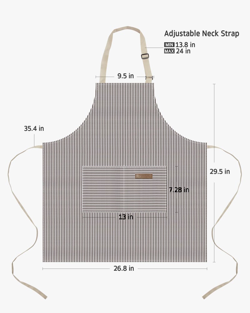 Syntus 2 Pack Kitchen Aprons, Apron for Cooking with 2 Pockets for Men Women Adjustable Bib Chef Apron - Image 2