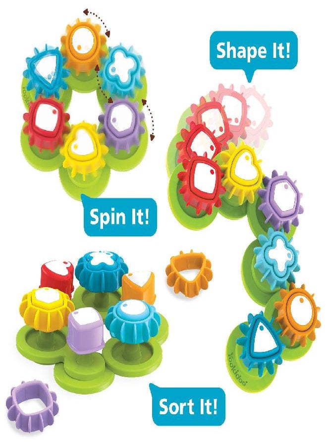 Yookidoo Yookidoo Shape ‘N’ Spin Gear Sorter. A Developmental Activity Toy for Kids Ages 1-3. Toddlers Sortering Game with Multiple Colors and Shapes, That Also Spins. (Closed Box)  - Image 3