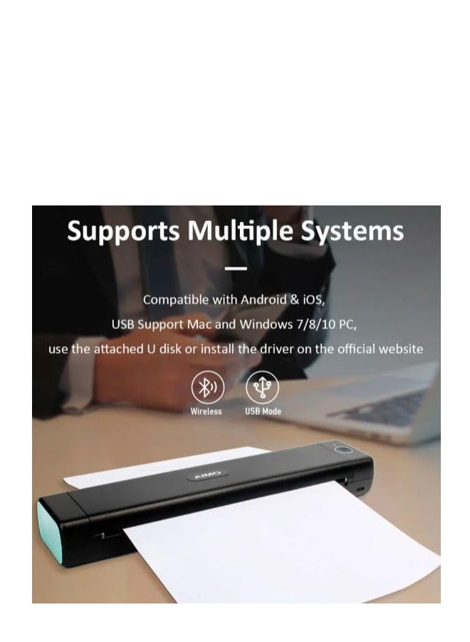 AIMO M08F A4 Portable Thermal Printer, Supports 8.26"x11.69" A4 Thermal Paper, Wireless Mobile Travel Printers for Car & Office, Bluetooth Printer Compatible with Phone & Laptop - Image 3