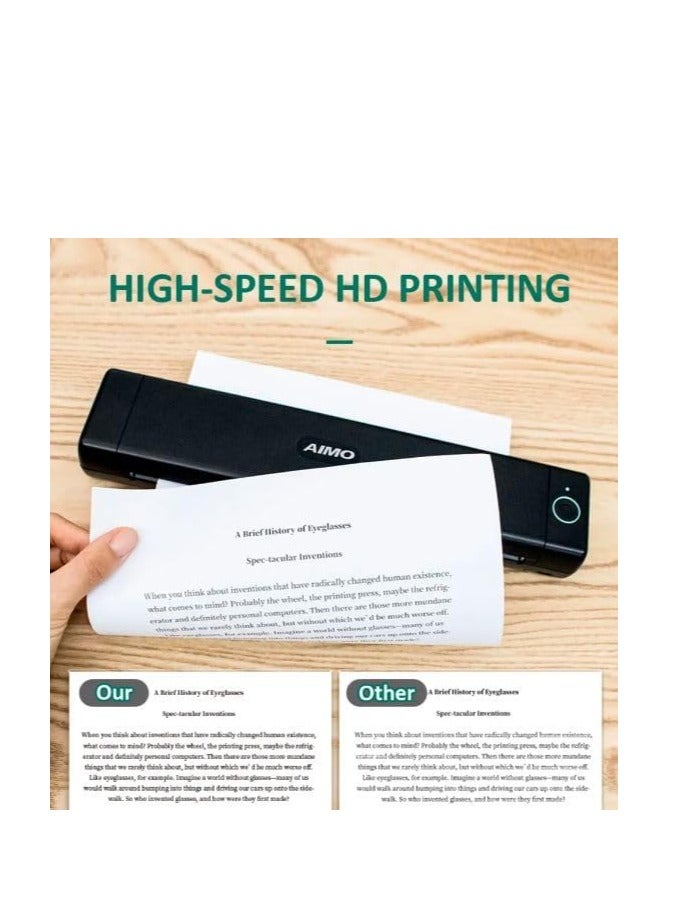 AIMO M08F A4 Portable Thermal Printer, Supports 8.26"x11.69" A4 Thermal Paper, Wireless Mobile Travel Printers for Car & Office, Bluetooth Printer Compatible with Phone & Laptop - Image 5