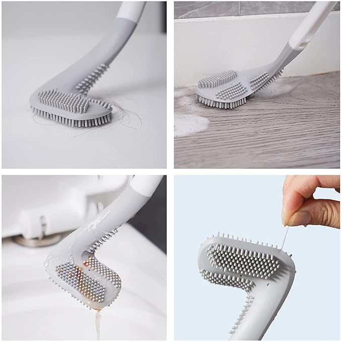 Cookety Toilet Brush 360 Golf Toilet Brush Holder Set,Flexible Silicone Long Handled Toilet Bowl Cleaning Brush - Image 2