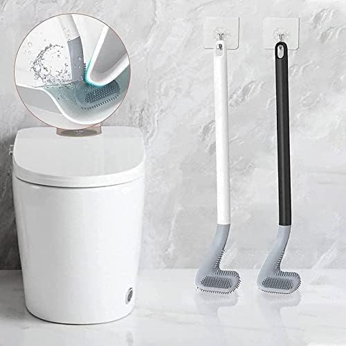 Cookety Toilet Brush 360 Golf Toilet Brush Holder Set,Flexible Silicone Long Handled Toilet Bowl Cleaning Brush - Image 1