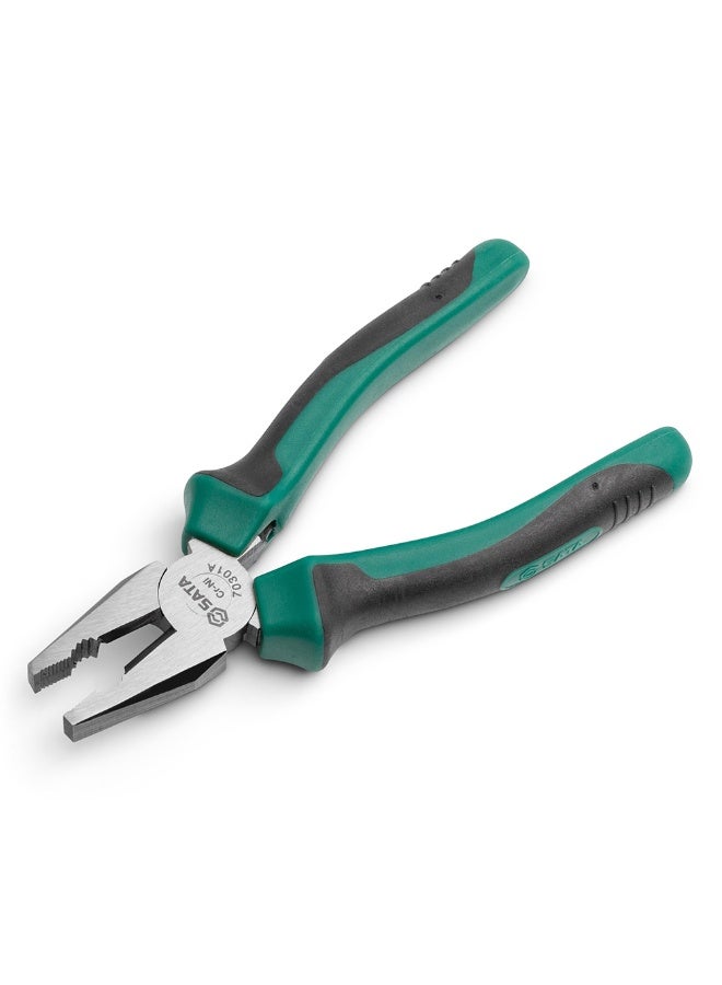 Sata 8-Inch Linesman Combination Pliers with Nickel-Chrome Steel Body and Anti-Slip Handles, Green-ST70303AST  - Image 2