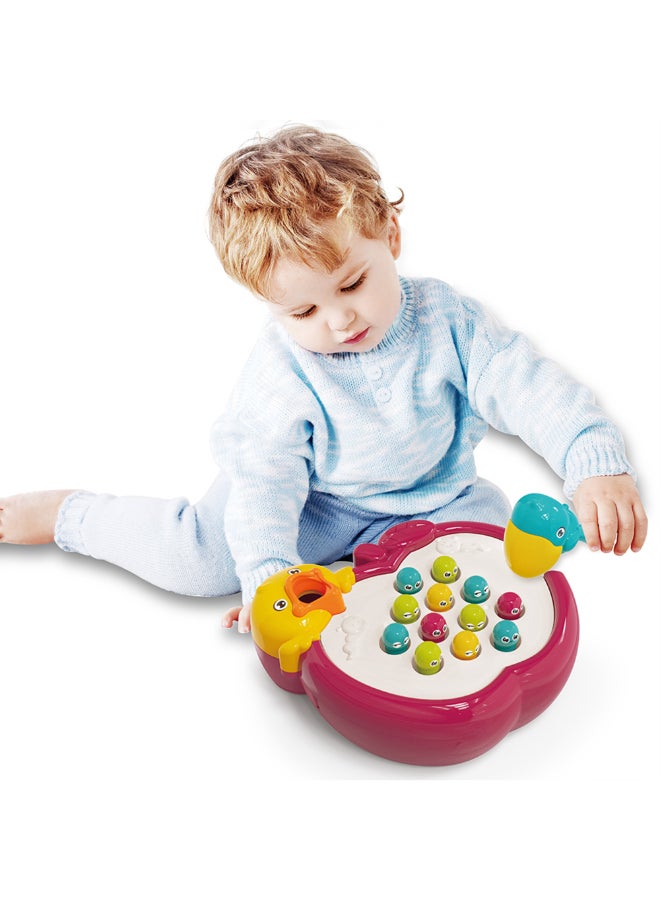 COGNIKIDS لعبة الدودة المغناطيسية للأطفال – لعبة مهارات الحركة الدقيقة من مونتيسوري للأطفال 18 شهرًا فما فوق | لعبة تعليمية اصطياد الدودة مع طائر، تفاحة و 12 دودة | لعبة تعليمية لمرحلة ما قبل المدرسة - Image 5