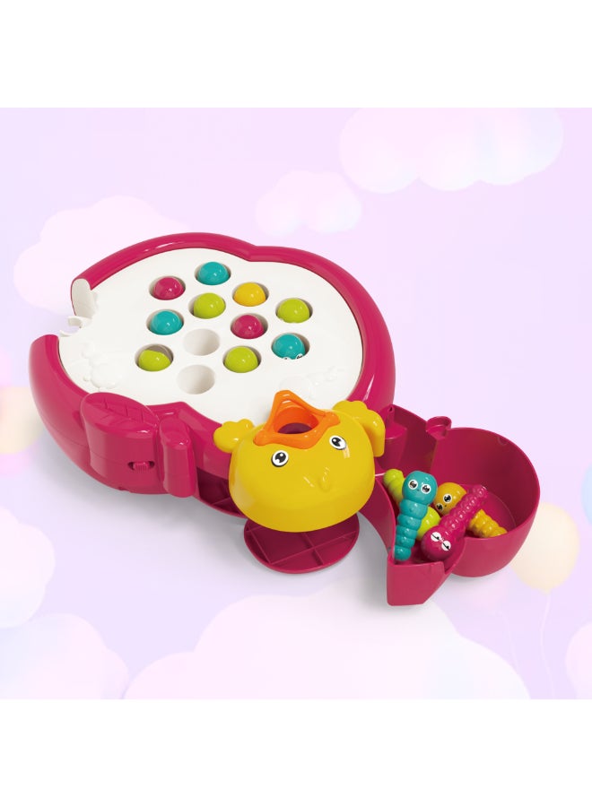 COGNIKIDS لعبة الدودة المغناطيسية للأطفال – لعبة مهارات الحركة الدقيقة من مونتيسوري للأطفال 18 شهرًا فما فوق | لعبة تعليمية اصطياد الدودة مع طائر، تفاحة و 12 دودة | لعبة تعليمية لمرحلة ما قبل المدرسة - Image 2