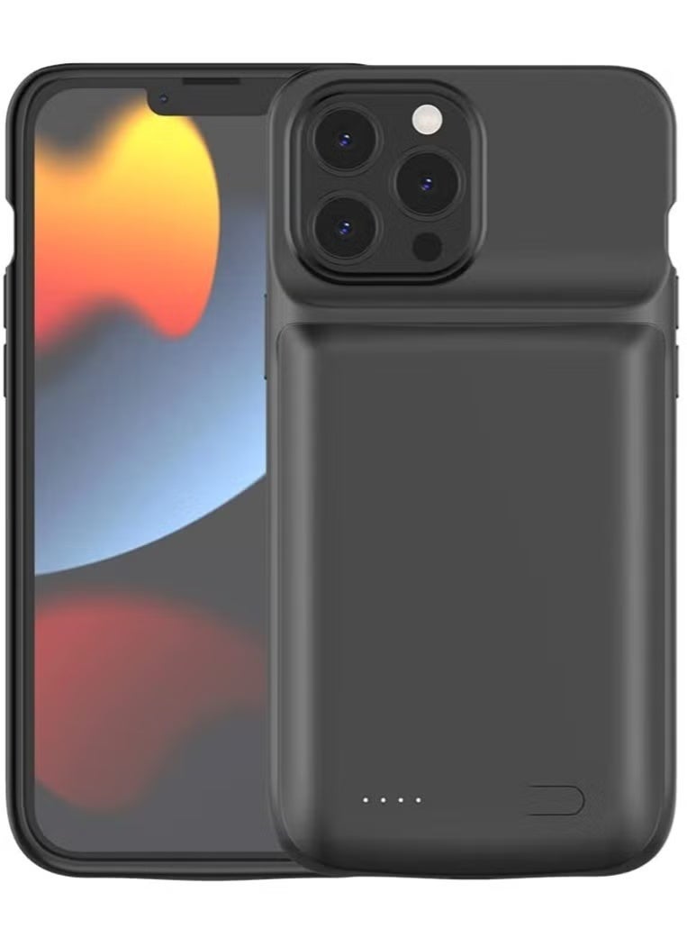 جينيكست جراب بطارية لهاتف iPhone 13 Pro Max، من Idealforce بسعة 4500 مللي أمبير، يدعم مزامنة البيانات، سماعة رأس سلكية، شاحن بطارية خارجي محمول لهاتف iPhone 13 Pro Max - Image 1