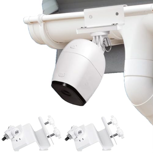 Wasserstein Weatherproof Gutter Mount - Compatible with Arlo Pro/Pro 2/Pro 3/Pro 4/ Pro 5S/HD/Ultra/Ultra 2 (2-Pack, White) - Image 1