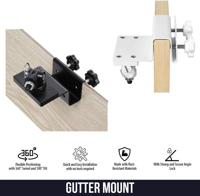 Wasserstein Weatherproof Gutter Mount - Compatible with Arlo Pro/Pro 2/Pro 3/Pro 4/ Pro 5S/HD/Ultra/Ultra 2 (2-Pack, White) - Image 3