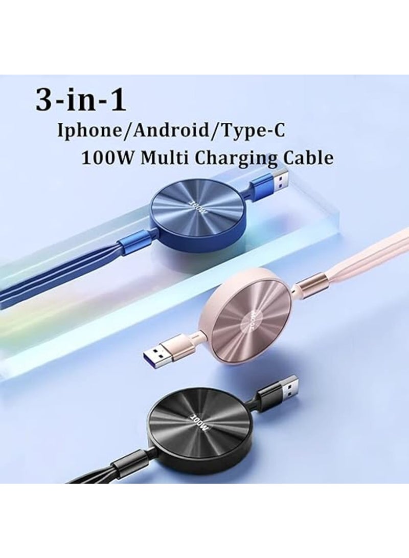 SOLARAE Multi Charging Cable, 3 in 1 Charging Cable, Travel Charger  Adapter with Lightning/Type C/Micro USB Ports for Cell Phones/iPhone/Samsung/PS/Tablets (3.6Ft/1.1m) - Image 4