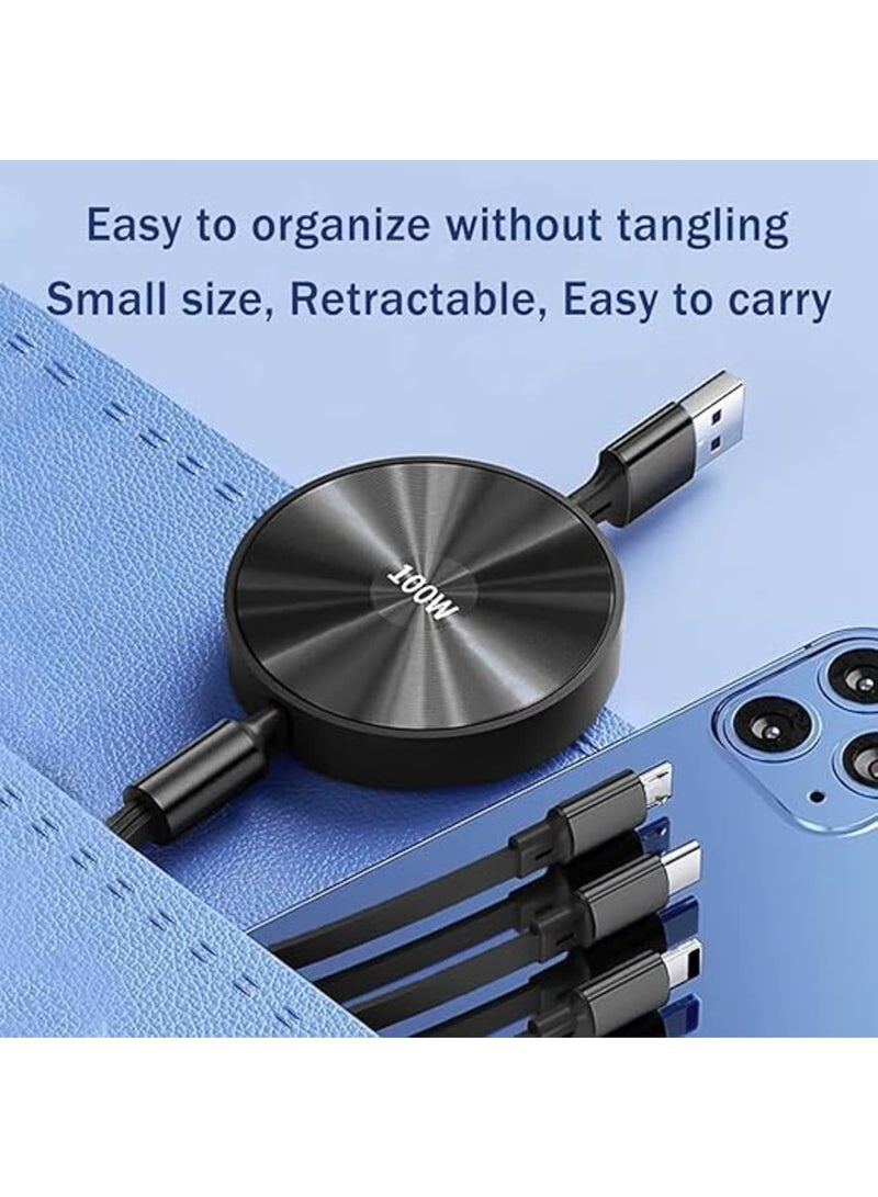 SOLARAE Multi Charging Cable, 3 in 1 Charging Cable, Travel Charger  Adapter with Lightning/Type C/Micro USB Ports for Cell Phones/iPhone/Samsung/PS/Tablets (3.6Ft/1.1m) - Image 2