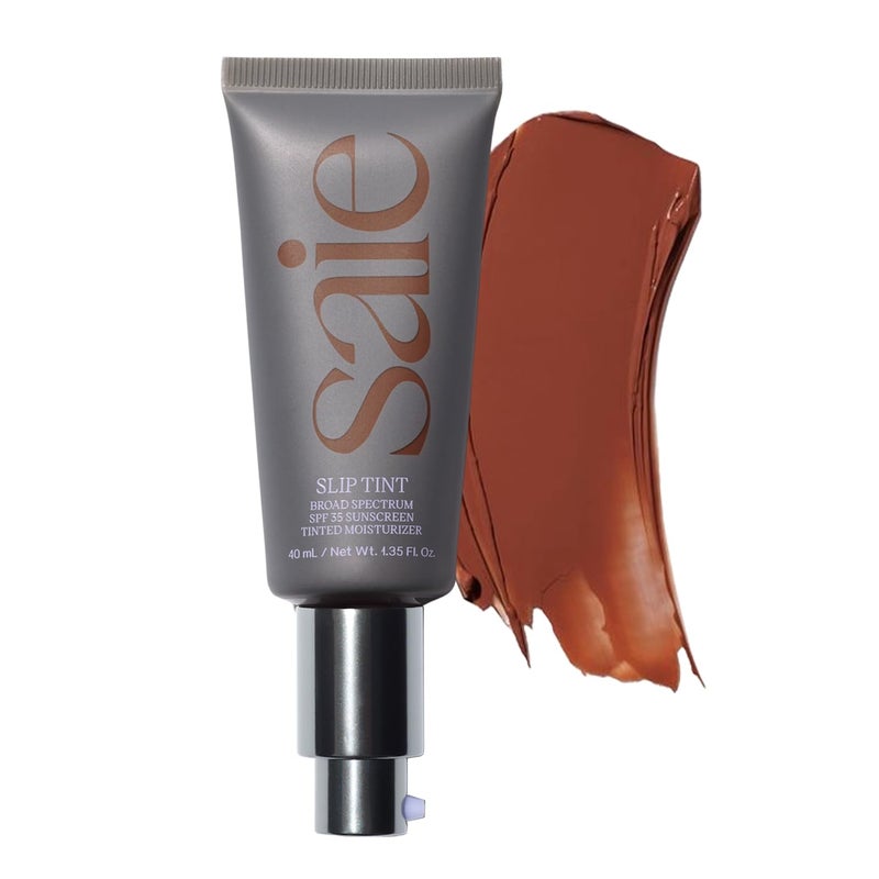 Saie Slip Tint Tinted Moisturizer with SPF 35 - Light Coverage, Glowy Skin Tint & Mineral Sunscreen for Face with Hydrating Hyaluronic Acid - Summer Makeup Essential - Shade Nine (1.35 oz) - Image 1