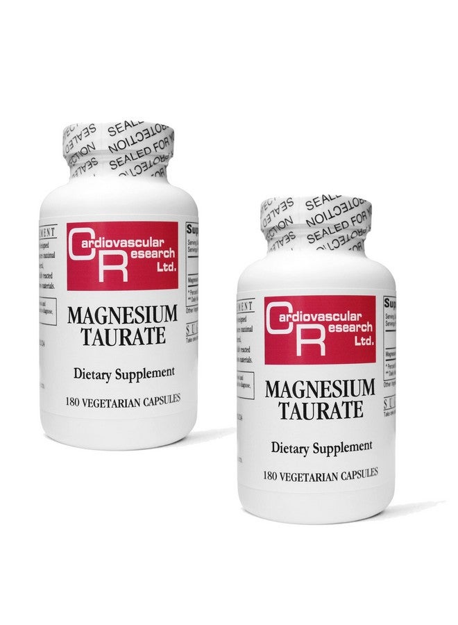 Cardiovascular Research Magnesium Taurate - 125 mg Elemental Magnesium - 180 Veggie Caps in Each Sealed Bottle - 2 Bottles - 360 Vegetarian Capsules - Image 1