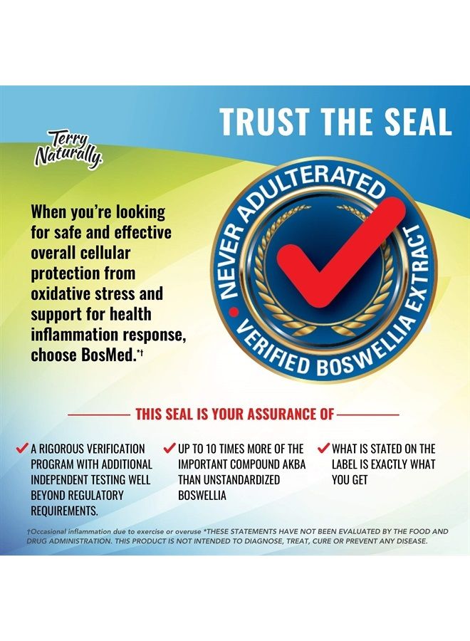 Terry Naturally BosMed 500 - 60 Softgels - Extra Strength 500 mg Boswellia Supplement - Non-GMO, Gluten Free - 60 Servings - Image 4