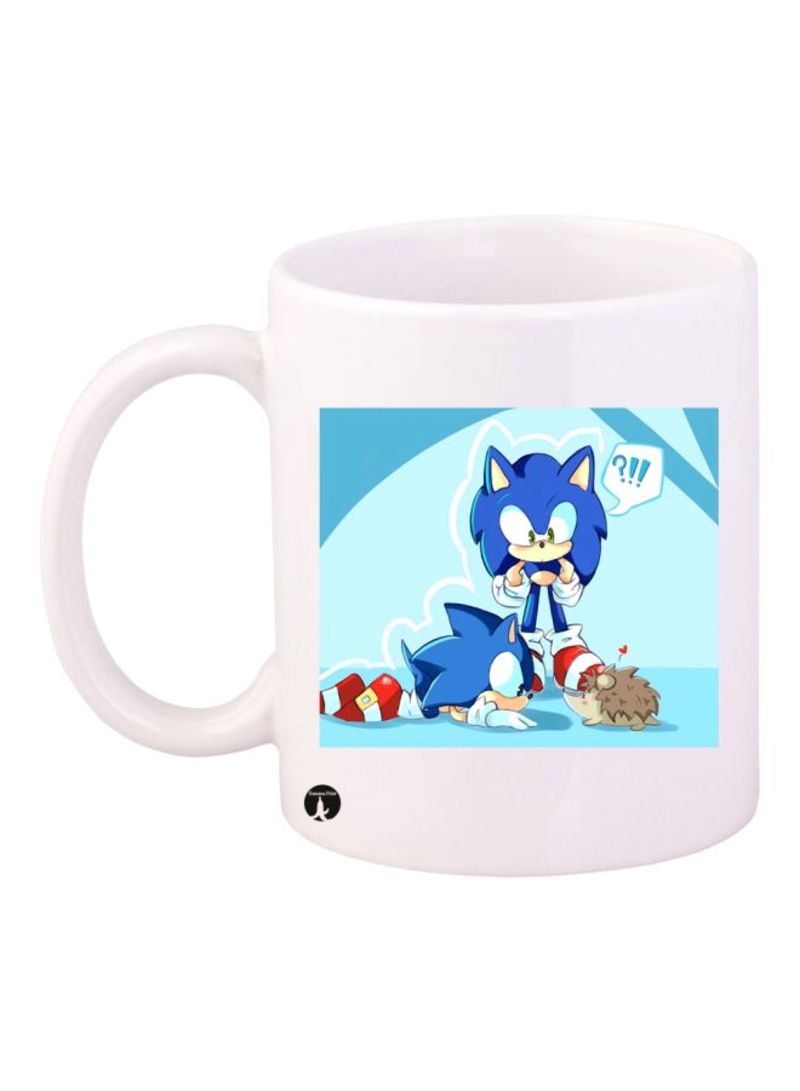 RKN Sonic Video Game Printed Mug Blue/White/Brown Standard Size