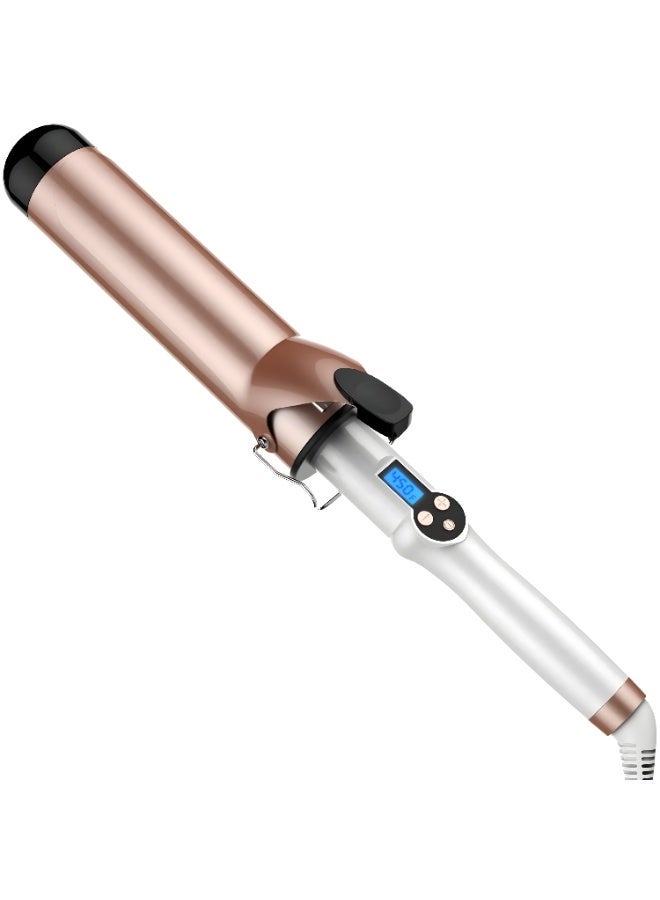 ZABGALTHO 1 1/4-inch dual voltage curling iron with ceramic barrel; 1.25-inch curling iron for long hair, LCD display, 10 temperature settings (110°C-210°C, suitable for all hair types, gloves included). - Image 1