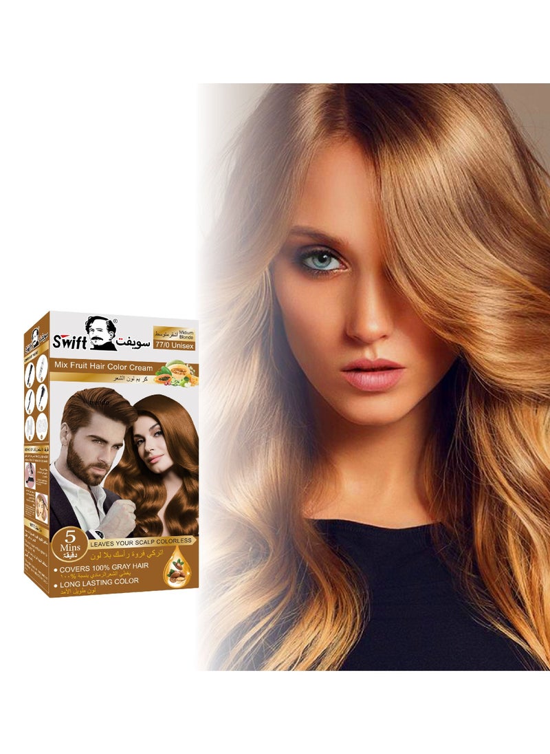 Swift Permanent Ammonia free Hair Color Mix Fruit Medium Blonde 100mlx2  - Image 2