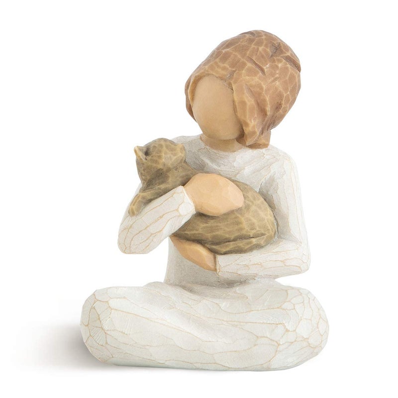 Willow Tree Kindness (Girl), Above All, Kindness, Expresses Relationship with A Much-Loved Pet, A Gift to Celebrate an Adoption, for Animal Lovers and Cat Owners, Sculpted Hand-Painted Figure - Image 1