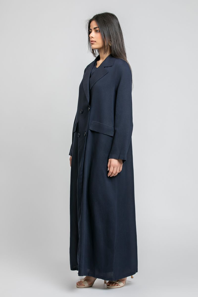 RINA Double Breasted Long Jacket Abaya - Image 3