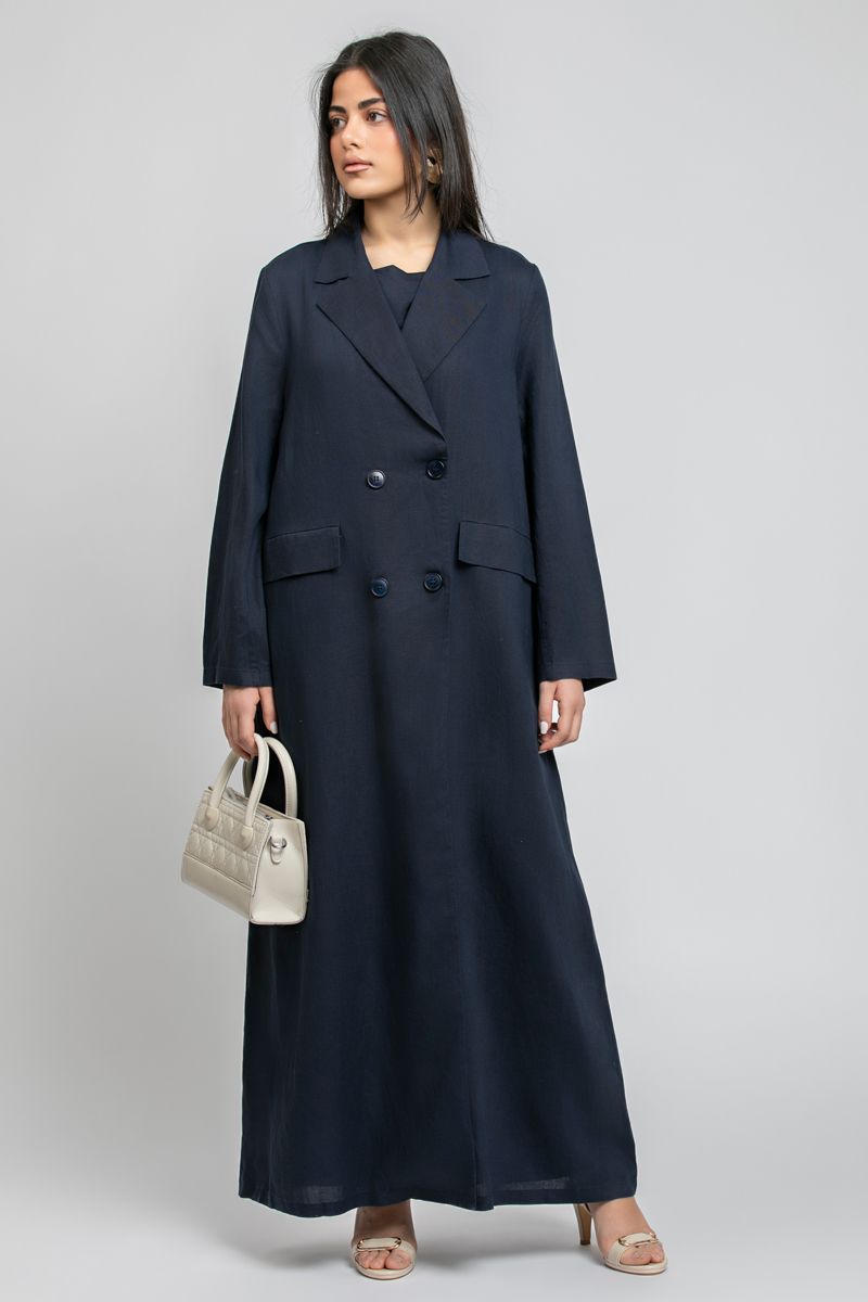 RINA Double Breasted Long Jacket Abaya - Image 1