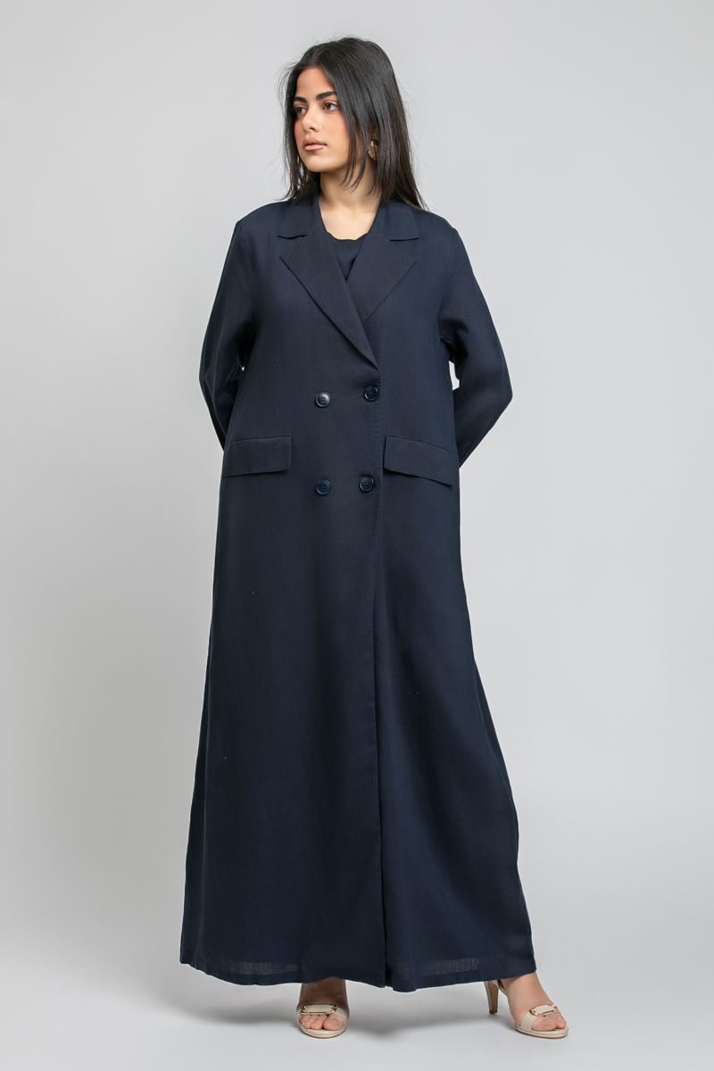 RINA Double Breasted Long Jacket Abaya - Image 2