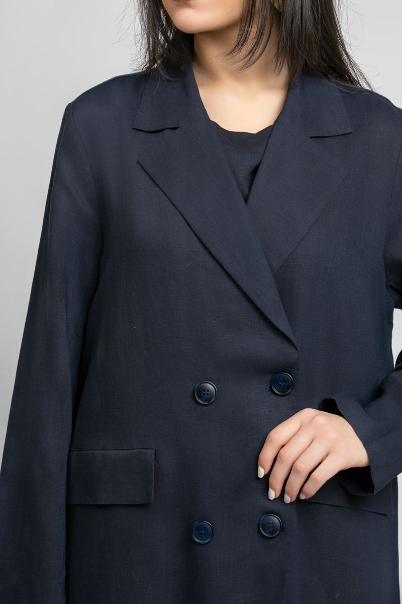 RINA Double Breasted Long Jacket Abaya - Image 4