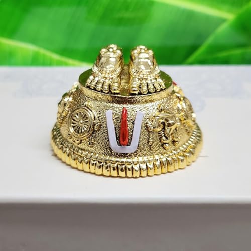 ARNAVIRA 999 Silver Plated Antique Vastu Kamdhenu Cow with Calf Idol with Lakshmi Remedy for Wedding & Housewarming Gift | Pooja Room Height 2.5 Inch (Gold, Medium, Balaji Charan Pauka) - Image 1