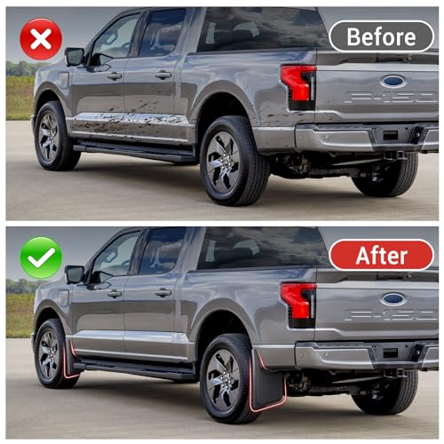 Utiiy Mud Flaps Fit for 2021-2024 Ford F150 Mud Flaps No Drill Guards Splash Fits for 2021 2022 2023 2024 Ford F150 Accessories(Not fit Raptor/Lightning and Fender Flares) - Image 3