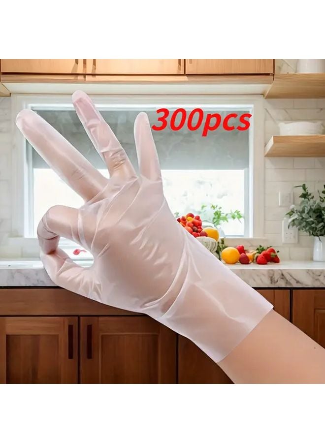 300pcs M Size Disposable TPE Gloves Food Grade Latex Free for Home Kitchen Pet Care - Image 3