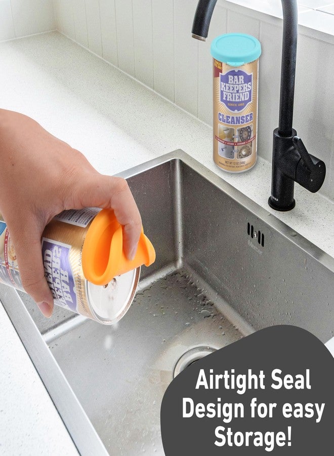 LUVCOSY 2 Pack Silicone Powder Cleanser Lids, Compatible with Bar Keepers Friend, Generic, Comet, Ajax Powder Cleanser(12 oz & 21oz), Moisture Resistance, Cleanser Accessory to Keep Powder Dry - Image 3