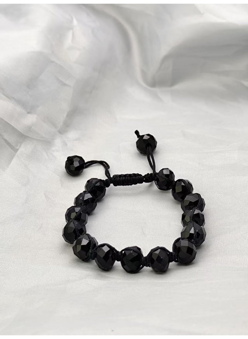 سوار الطلاب للأولاد، سوار من الحجر الطبيعي، سوار بسيط، سوار من العقيق (أسود)