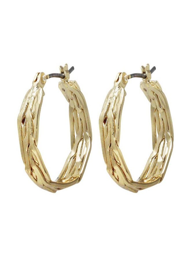 Napier Women's Gold Small Think Hoop Earrings - Image 2