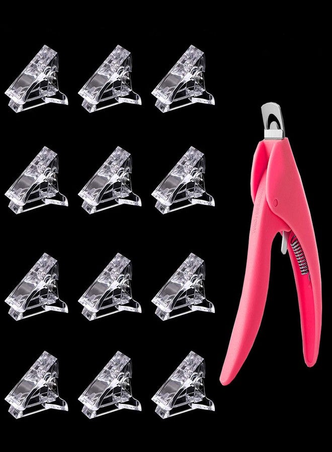 NAILWIND Polygel Nail Forms, 12Pcs Nail Tips Clip for Quick Building Polygel Nail Forms Nail Clips for Polygel Finger Nail Extension UV LED Builder Clamps Manicure Nail Art Tool with 1Pcs False Nail Tip clipper - Image 1