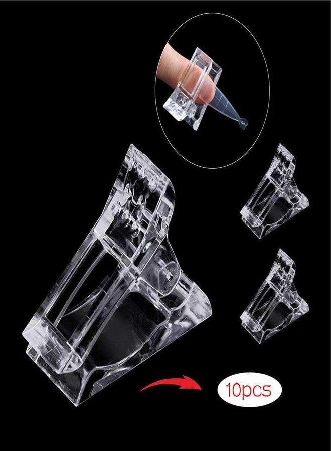 NAILWIND Polygel Nail Forms, 12Pcs Nail Tips Clip for Quick Building Polygel Nail Forms Nail Clips for Polygel Finger Nail Extension UV LED Builder Clamps Manicure Nail Art Tool with 1Pcs False Nail Tip clipper - Image 4