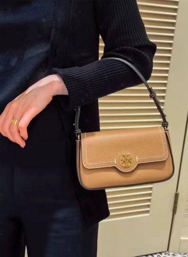 Tory Burch Tory Burch, pebbled flap closure, cross-body bag, tote bag, messenger bag - Image 2