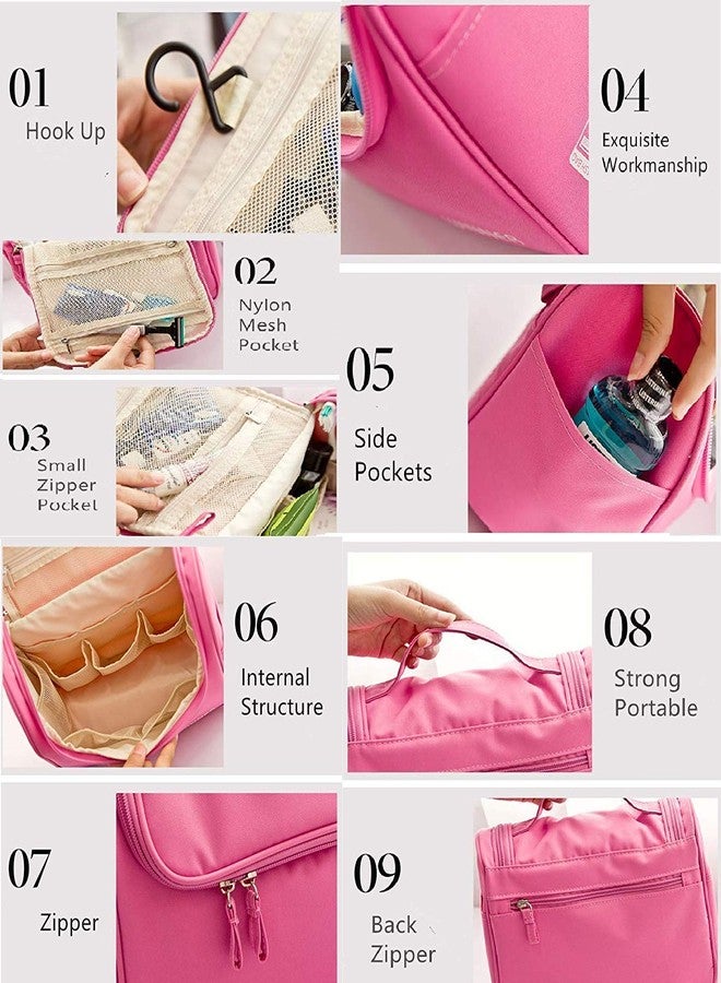 Kriva Export Multifunctional Extra Large Cosmetic Bag with Hook for Travel, Makeup Organiser, Cosmetic Pouch, Household Grooming Kit, Makeup Bag for Women - Assorted Color - Image 5