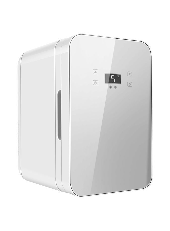 Multifunctional Smart Mini Refrigerator for Cars, 8L Capacity, Glossy Silver, Digital Display, Suitable for Preserving Cosmetics, Breast Milk, Beverages, and Medicines. - Image 1