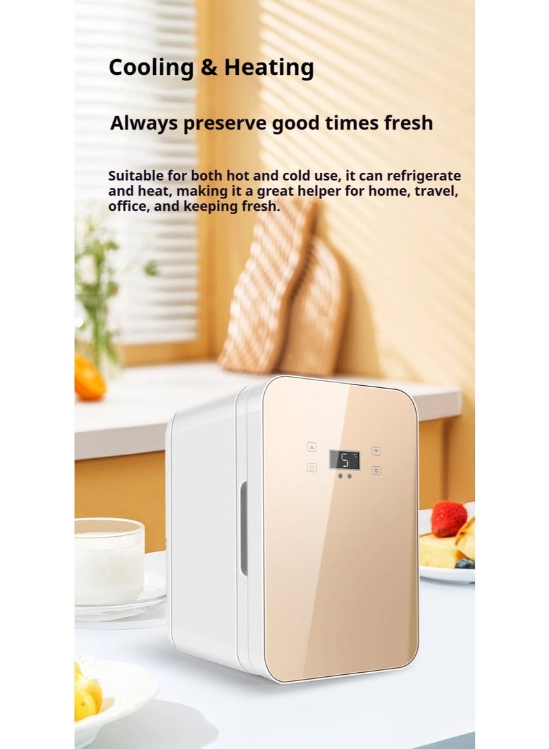 Multifunctional Smart Mini Refrigerator for Cars, 8L Capacity, Glossy Silver, Digital Display, Suitable for Preserving Cosmetics, Breast Milk, Beverages, and Medicines. - Image 4