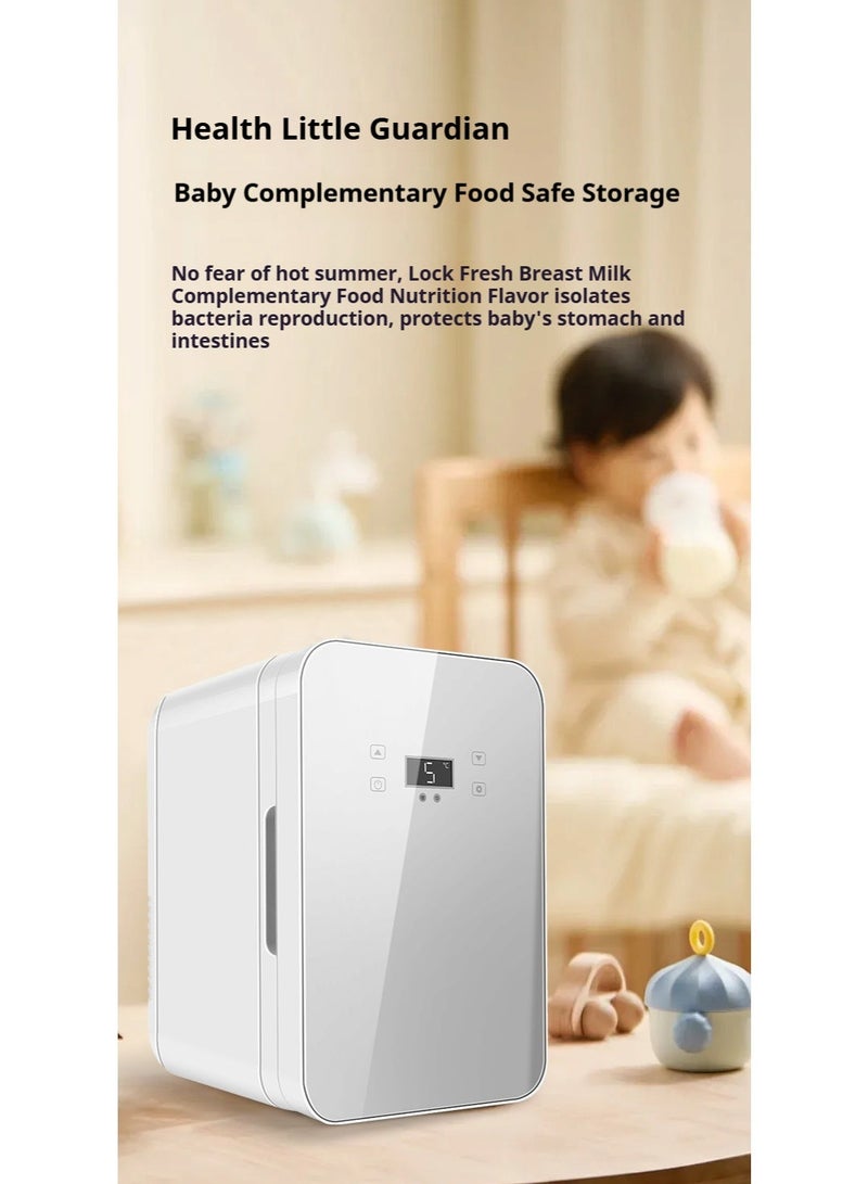 Multifunctional Smart Mini Refrigerator for Cars, 8L Capacity, Glossy Silver, Digital Display, Suitable for Preserving Cosmetics, Breast Milk, Beverages, and Medicines. - Image 5