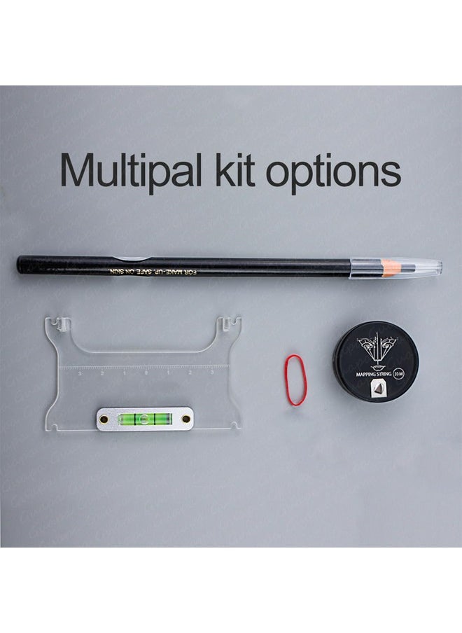 MARLLOGIVA Professional Eyebrow Measuring Tool Kit Microblading Eyebrow Ruler with Level Eyebrow Mapping Tool with Leveler (Brow Peak Ruler Kit #2)