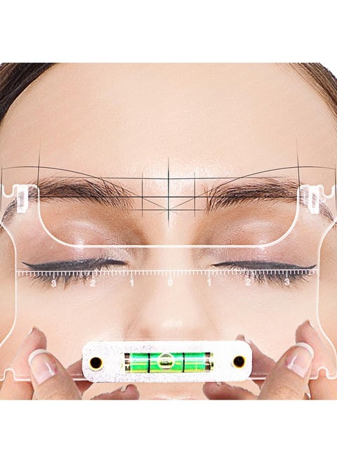 MARLLOGIVA Professional Eyebrow Measuring Tool Kit Microblading Eyebrow Ruler with Level Eyebrow Mapping Tool with Leveler (Brow Peak Ruler Kit #2)