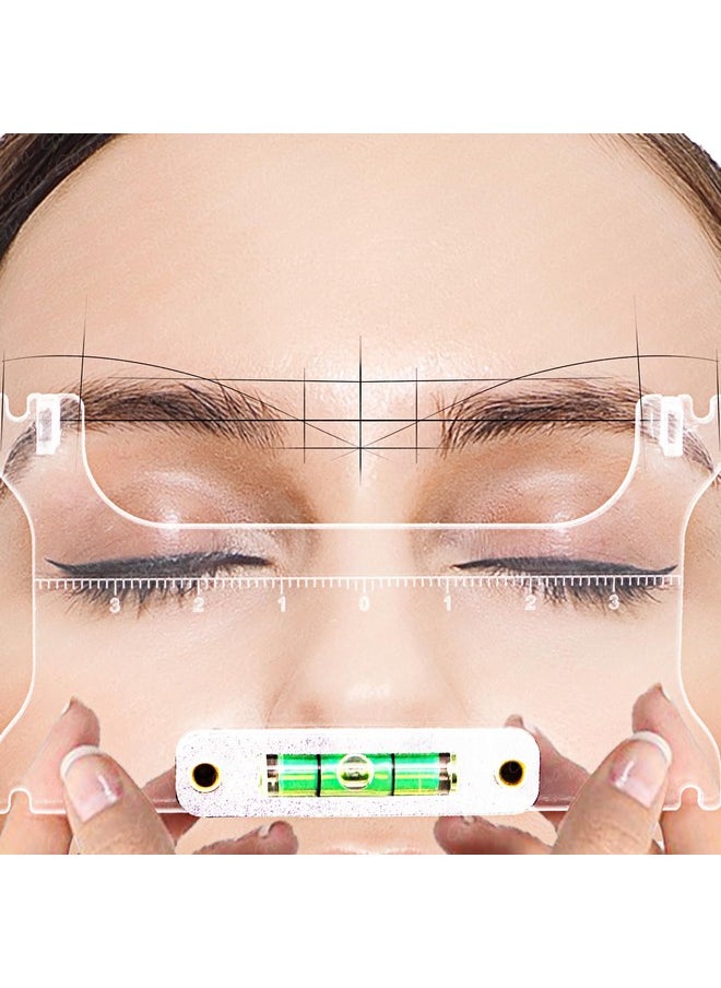 MARLLOGIVA Professional Eyebrow Measuring Tool Kit Microblading Eyebrow Ruler with Level Eyebrow Mapping Tool with Leveler (Brow Peak Ruler Kit #2)